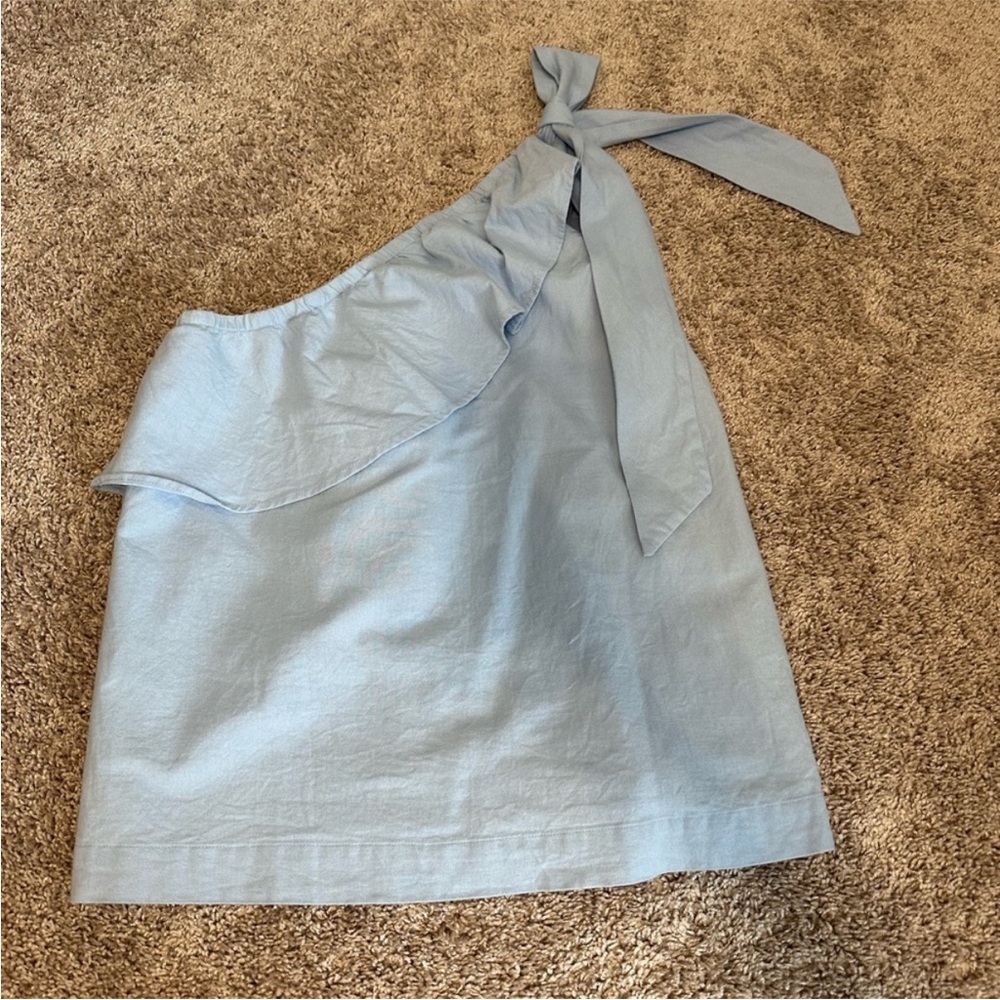 One-Shoulder Blue Top